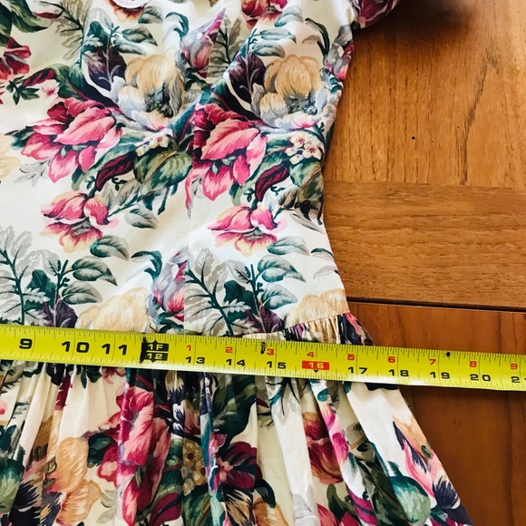 Vintage Midi Floral Cotton Dress by Albi-Ettes Size 11/12 - Picture 11 of 17